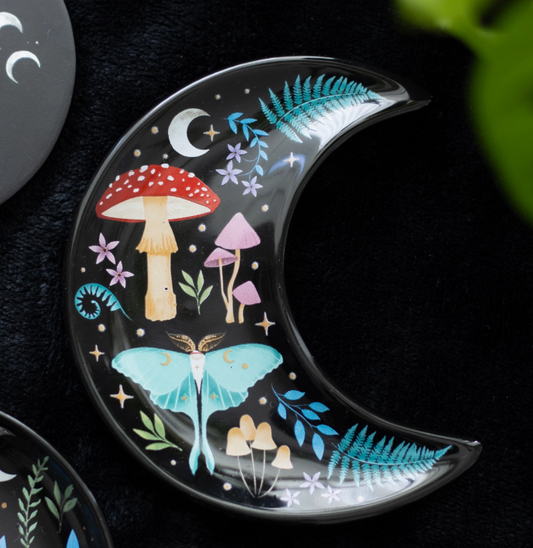 Crescent Moon Dark Forest Print Trinket Dish