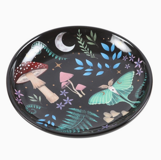 Round Dark Forest Print Trinket Dish