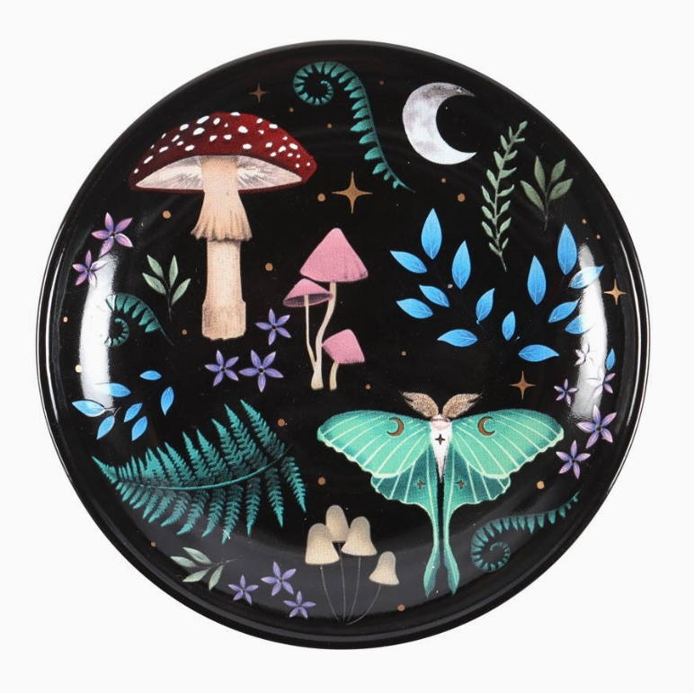 Round Dark Forest Print Trinket Dish