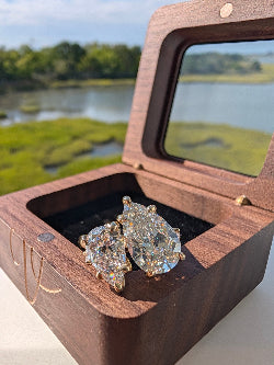 14K Yellow Gold Toi et Moi Double Pear Engagement Ring