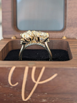 Toi et Moi Side Profile showing bridge and hidden diamonds