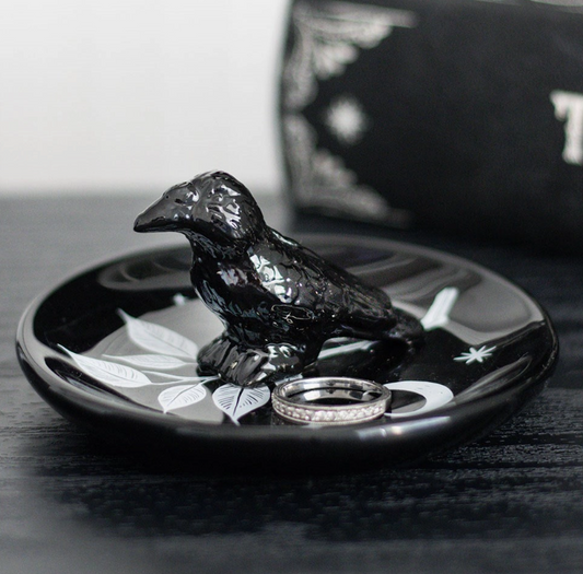 Mystic Raven Gothic Trinket Dish
