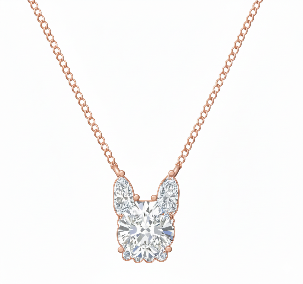 Frenchie Diamond Necklace