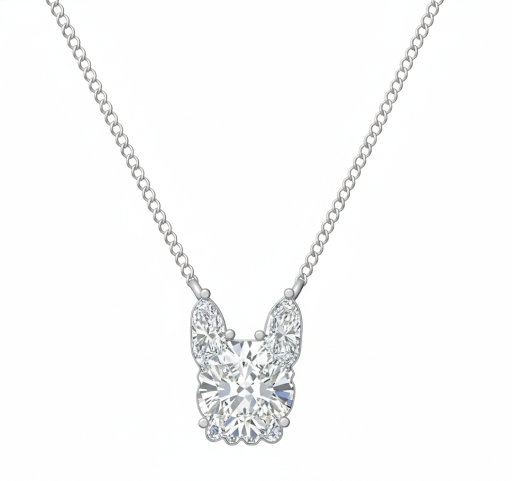 Frenchie Diamond Necklace