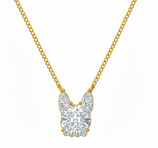 Frenchie Diamond Necklace